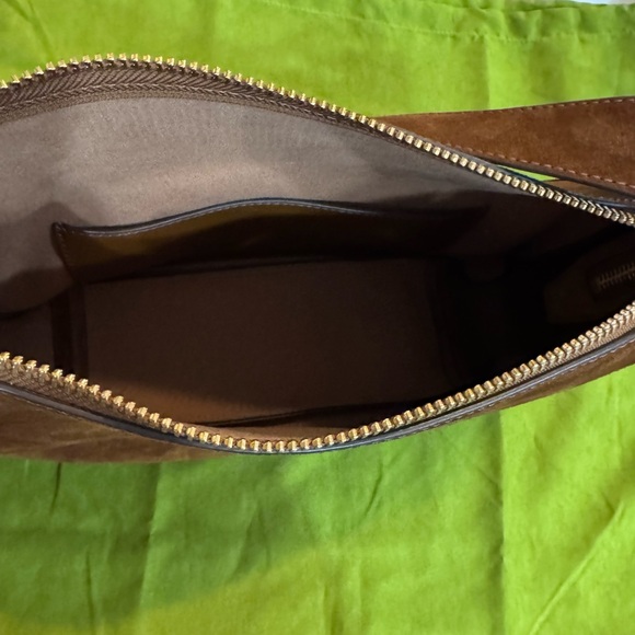 Tory Burch Brown Suede Romy Shoulder Bag - Picture 5 of 8